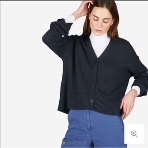 Everlane Cotton Square cardigan black
